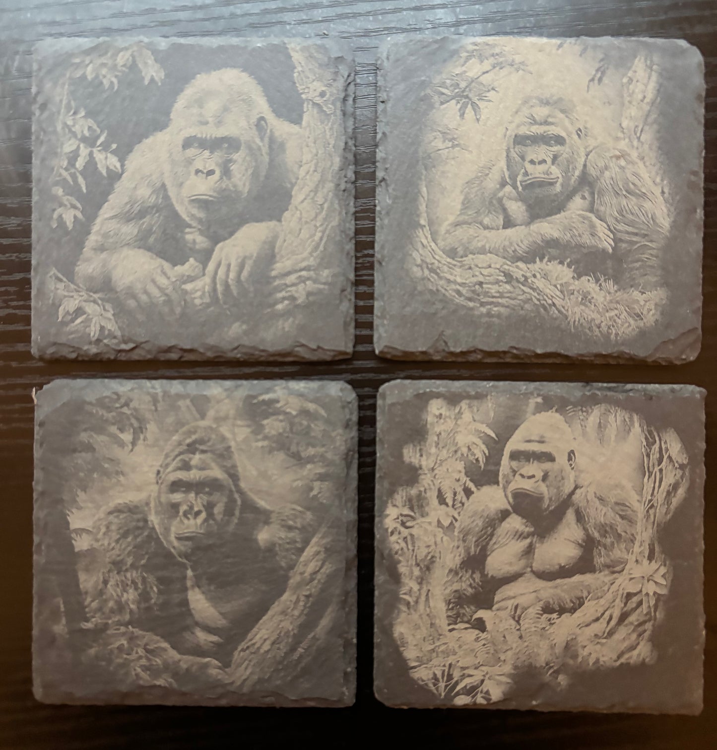 Slate Coasters - Gorilla
