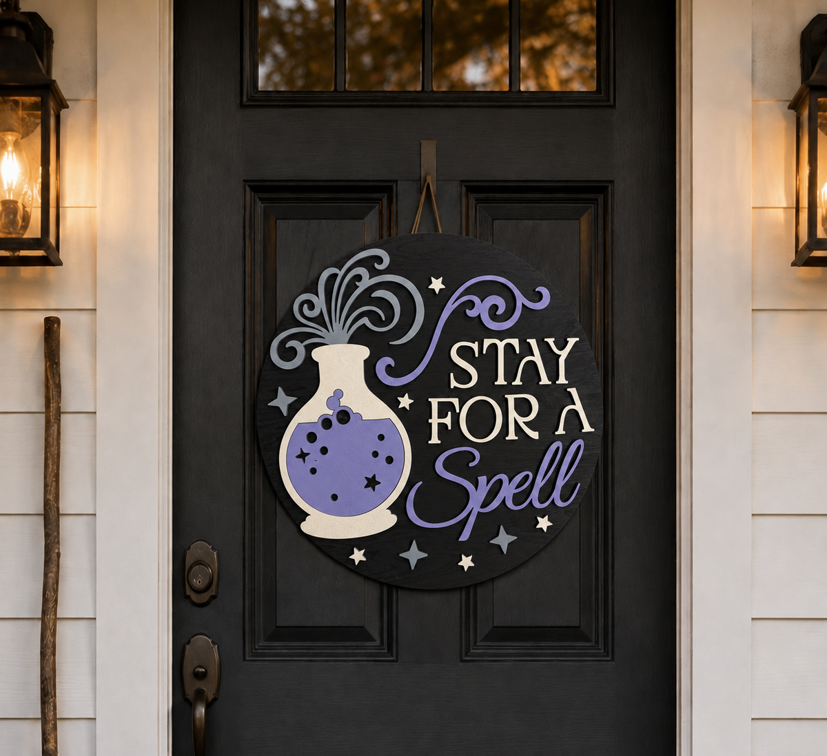 Halloween Door Hanger - Stay For A Spell