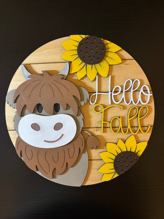 Fall - Hello Fall - Highland Cow