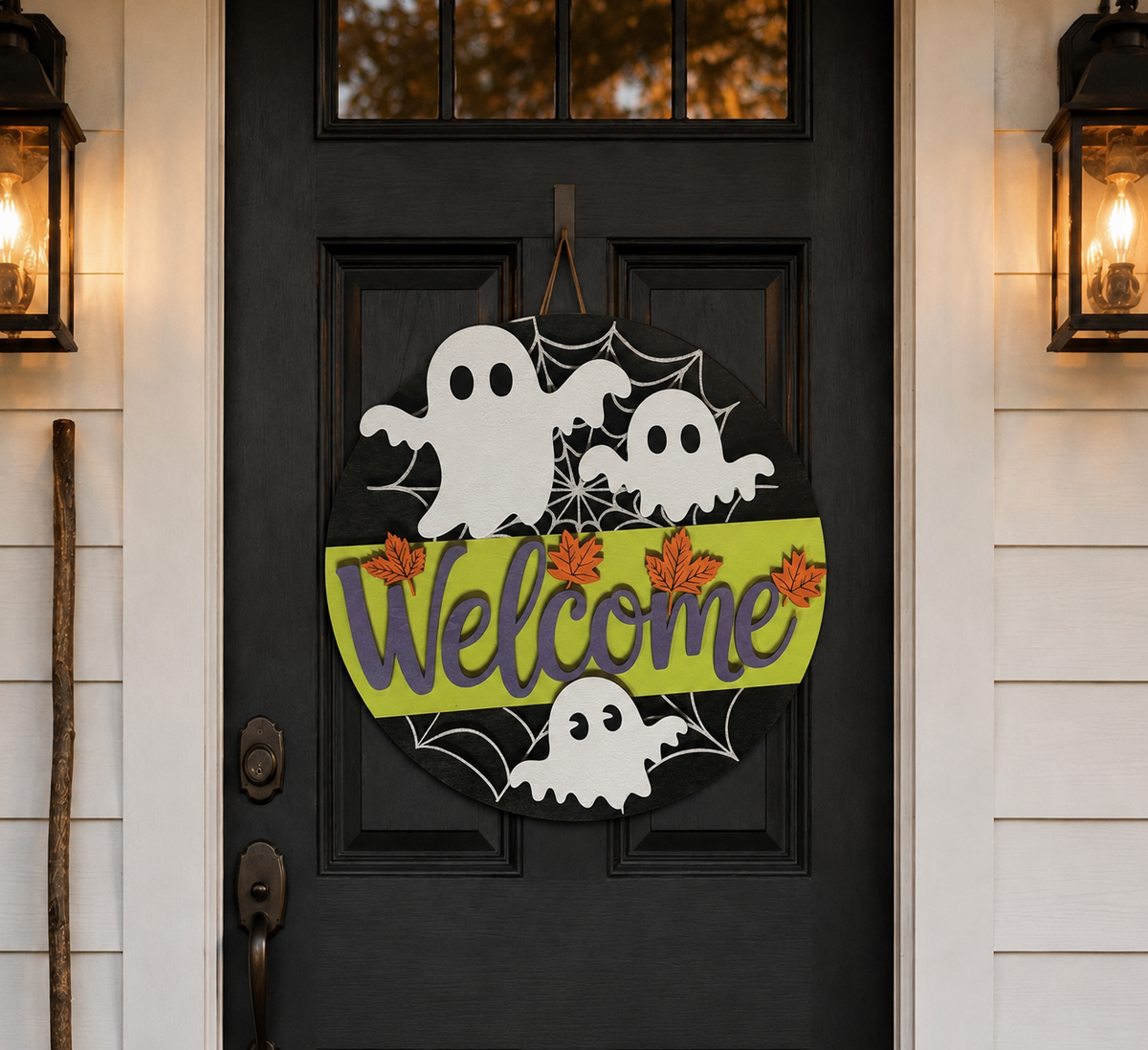 Halloween Door Hanger - Welcome (Ghosts)