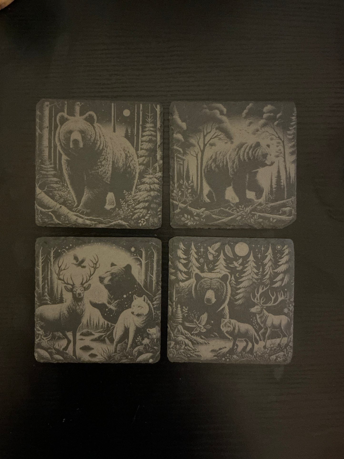 Slate Coasters - Bears