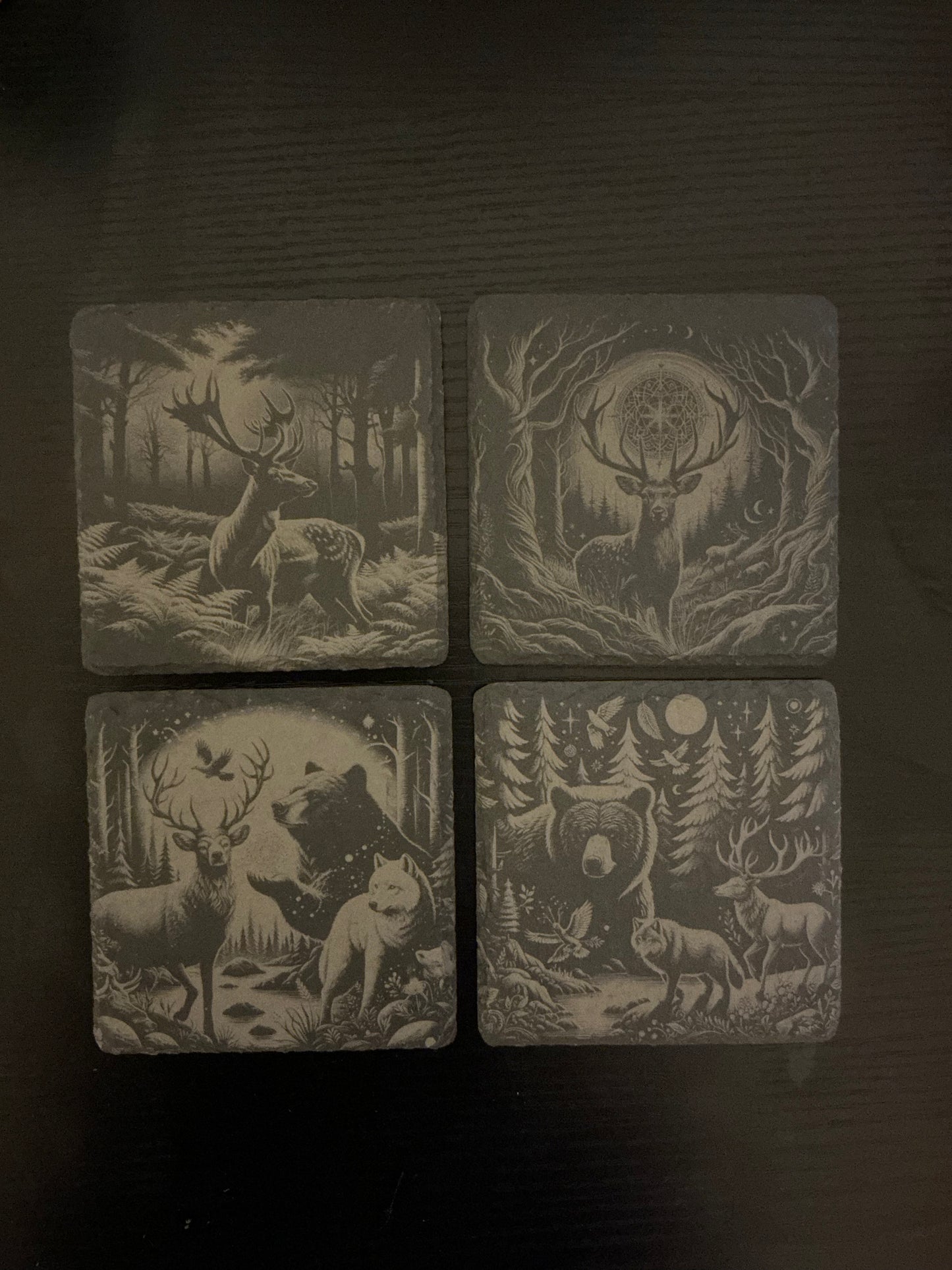 Slate Coasters - Deer