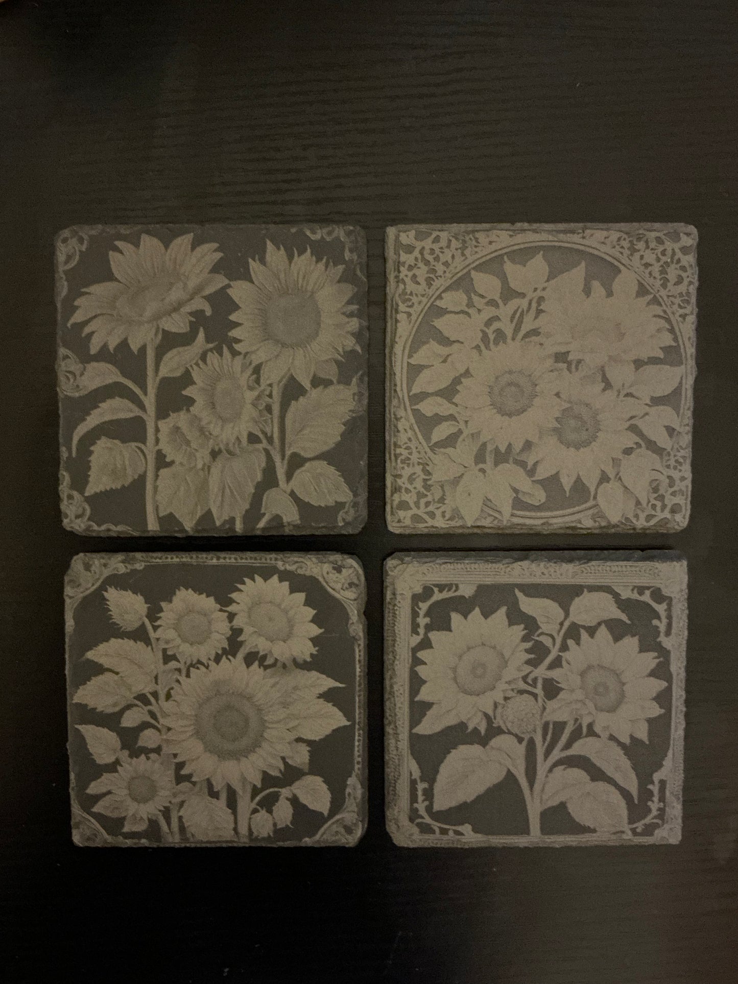 Slate Coasters - Sunflowers 2