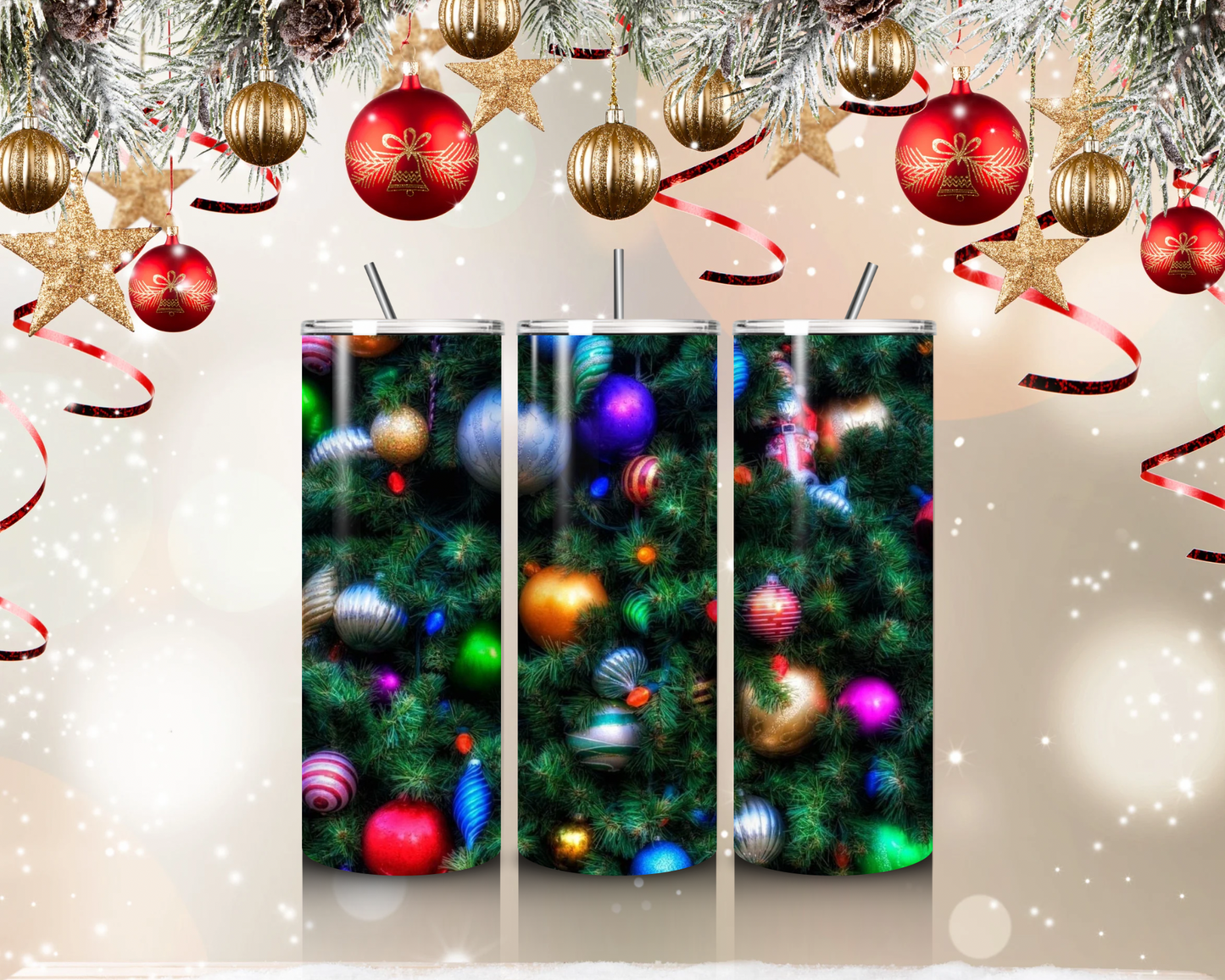 20 oz Skinny Tumbler Christmas