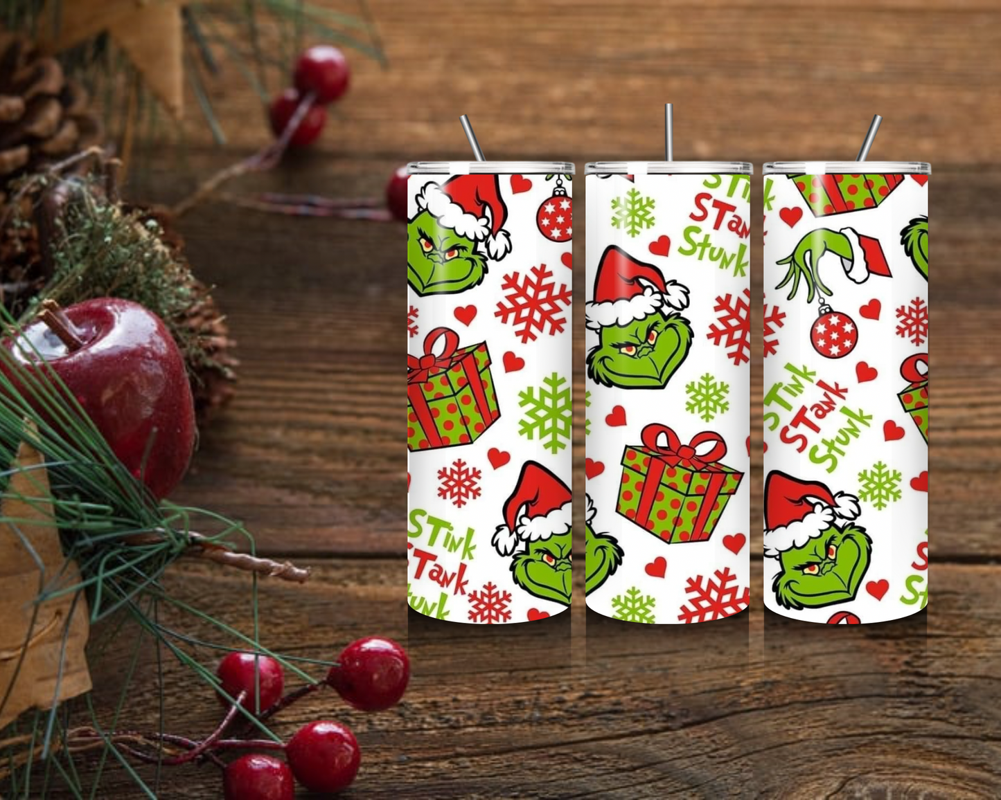 20 oz Skinny Tumbler Christmas
