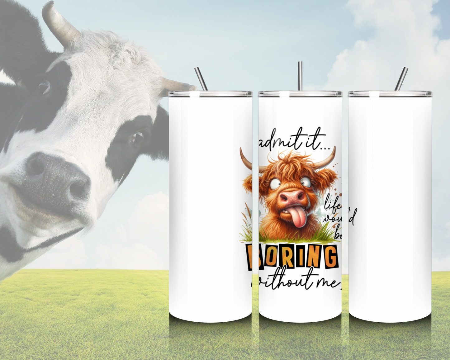 20 oz Skinny Tumblers Highland Cows