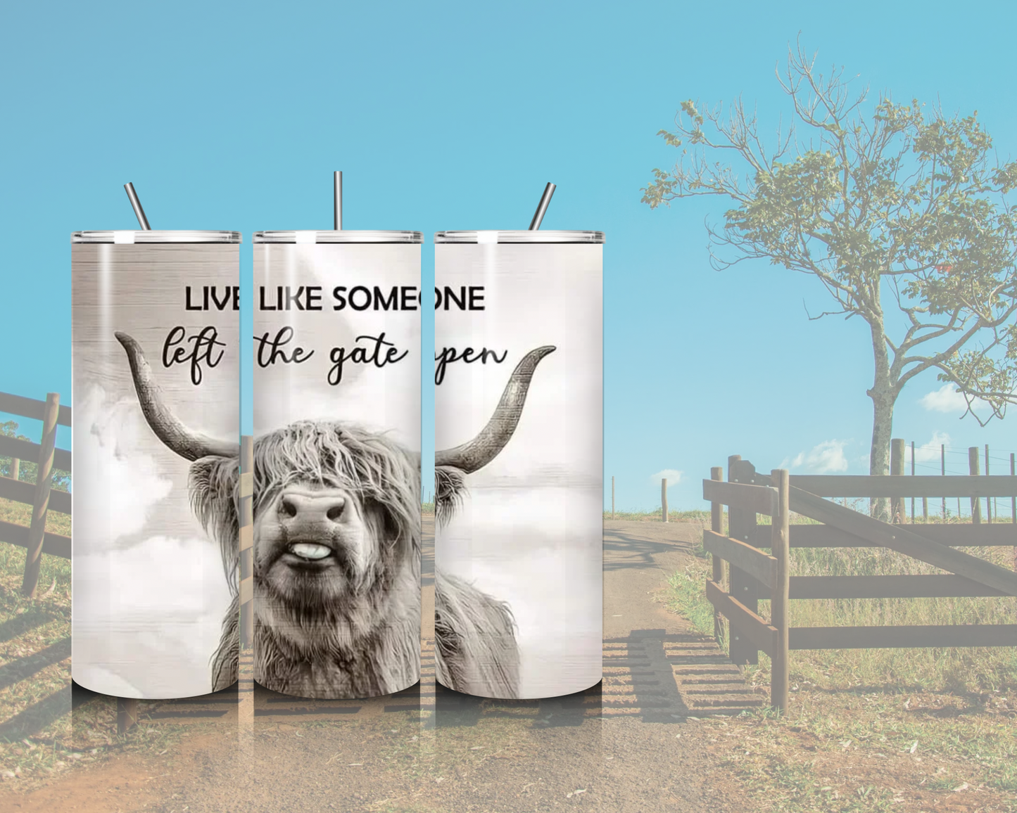 20 oz Skinny Tumblers Highland Cows