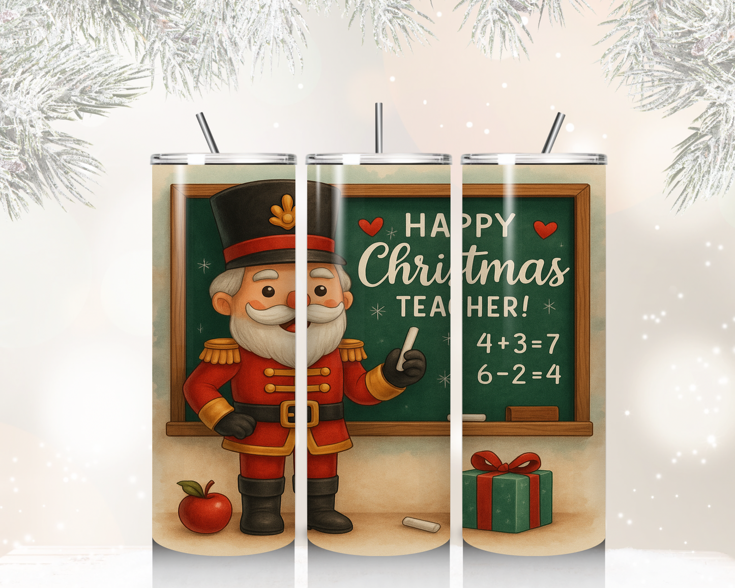 20 oz Skinny Teacher Christmas