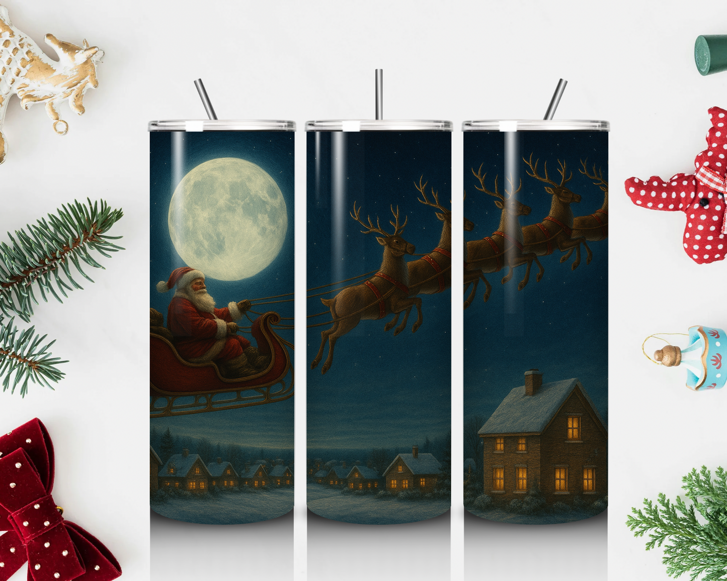 20 oz Skinny Tumbler Christmas