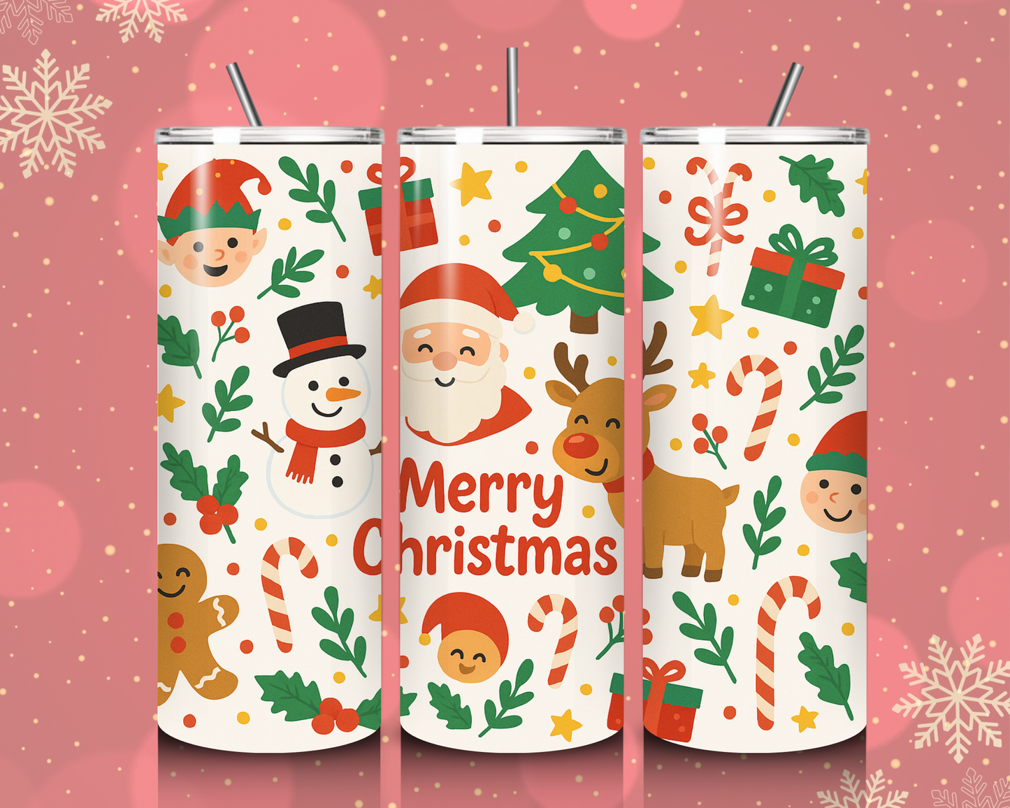 20 oz Skinny Tumbler Christmas