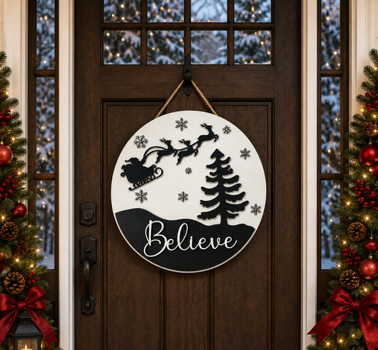 Christmas Door Hanger - Believe