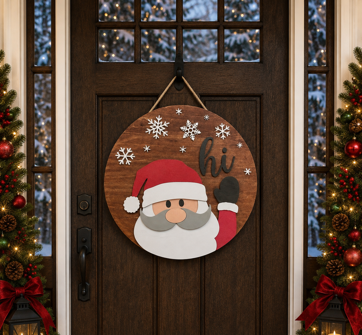 Christmas Door Hanger - Santa Hi