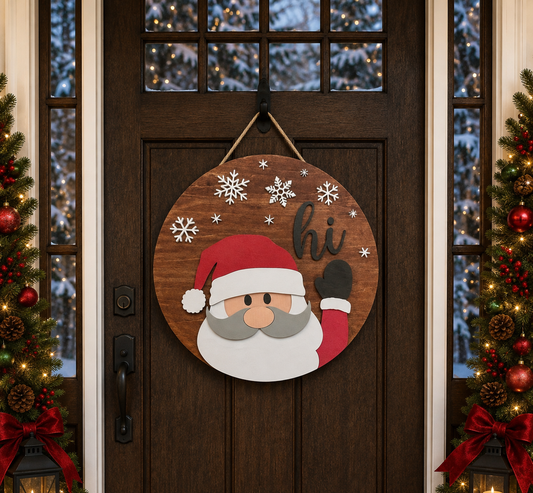 Christmas Door Hanger - Santa Hi