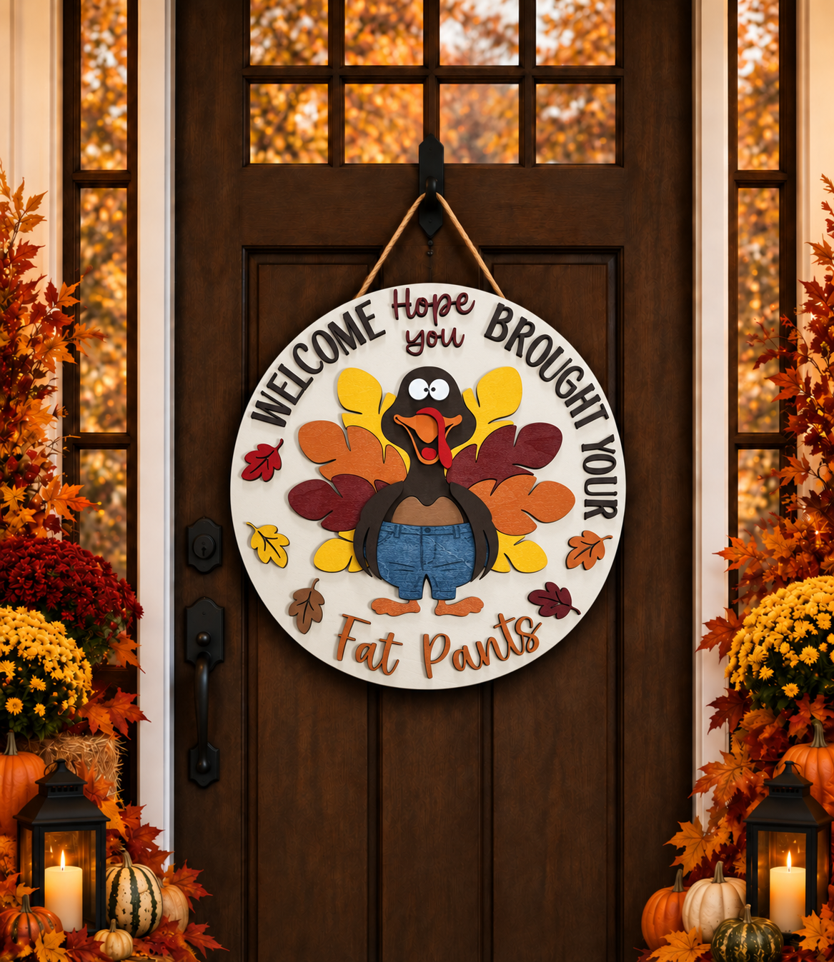 Thanksgiving Door Hanger Brought Your Fat Pants