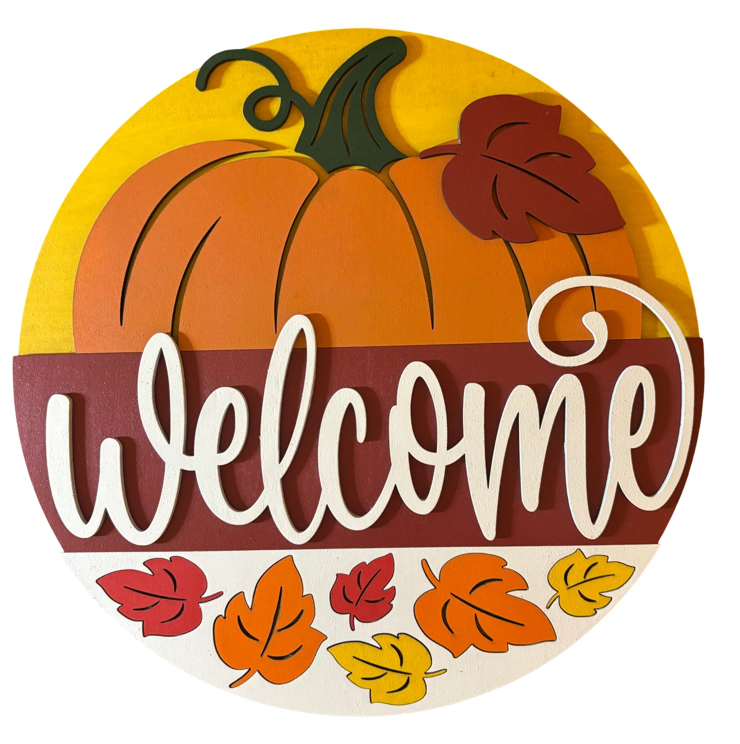 Fall - Welcome - Pumpkin Leaves